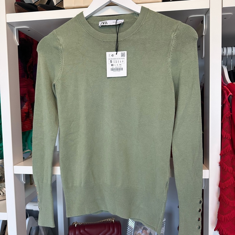 Zara Sage Green Knit Top